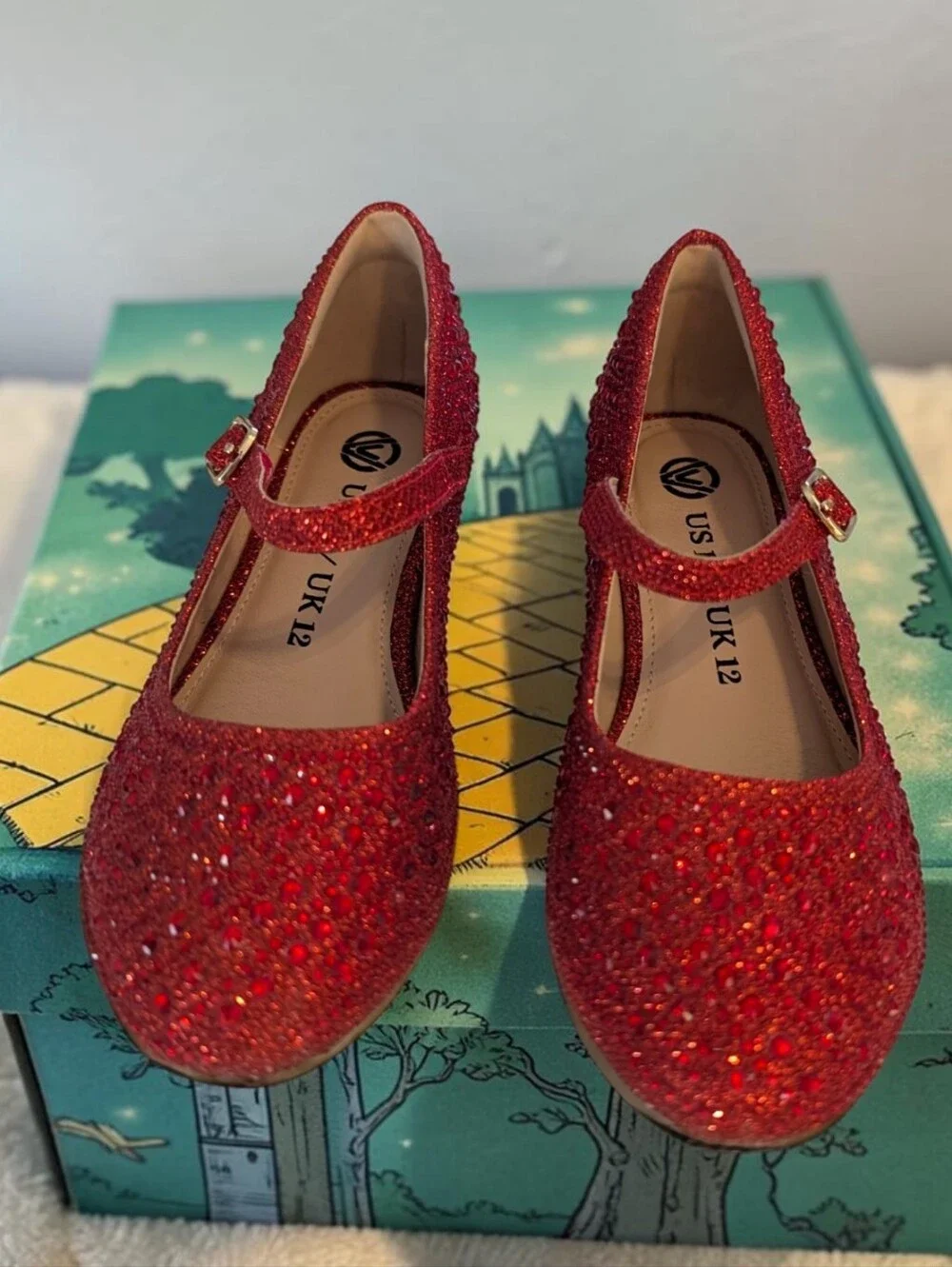 Girls Sparkle Mary Jane Wizard Of Oz Dorothy Inspired Dress Shoes - Red